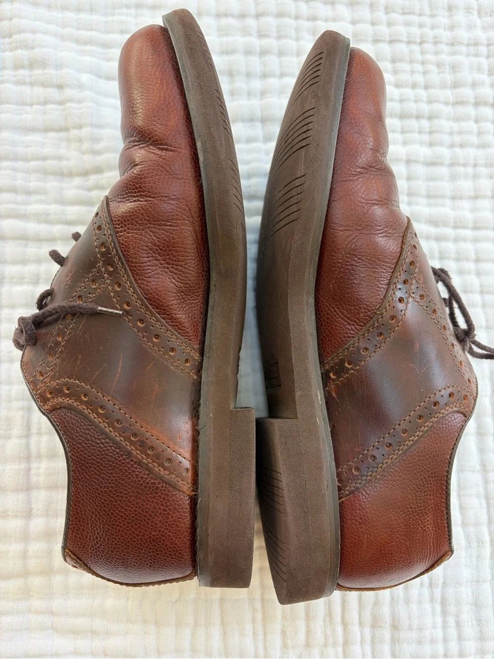 Vintage Dexter Made USA Men’s 9.5 Brown Leather Wingtip Oxford Dress Shoes